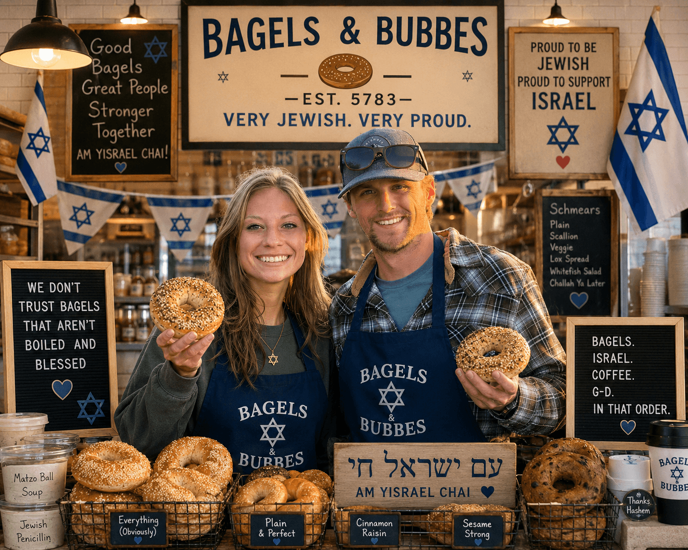 Mike and his partner at the bakery